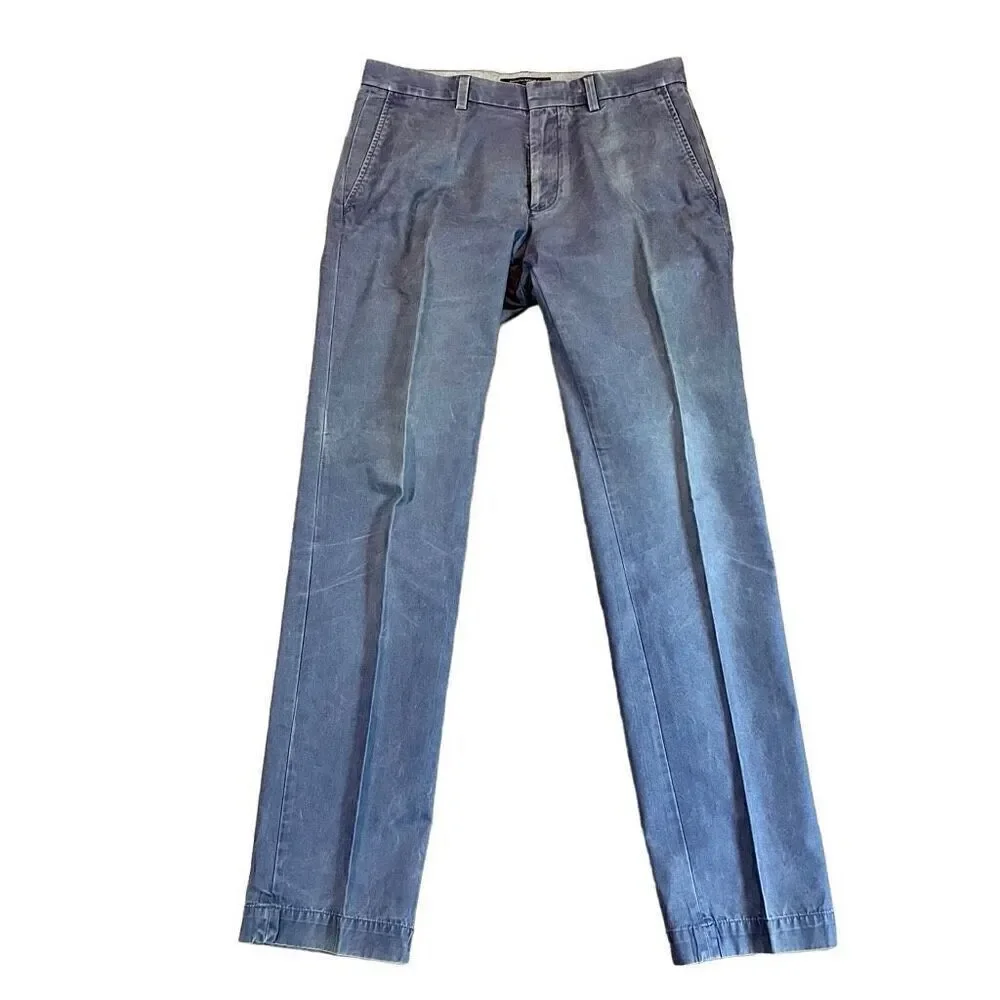 Banana Republic Straight Fit Emerson Navy Ship Blue Pants 32/34